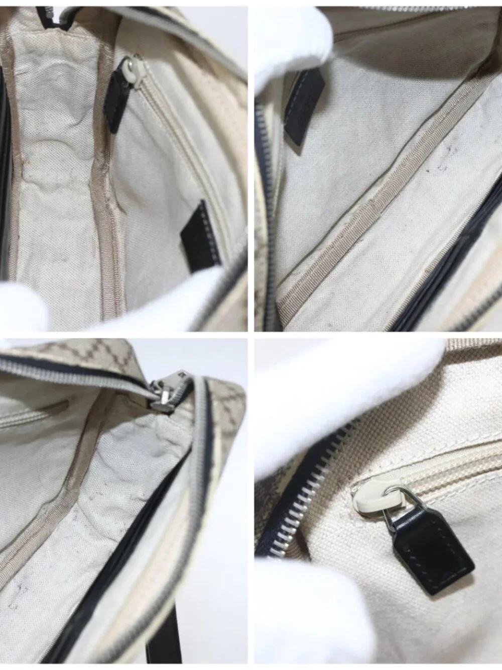 GUCCI Diamante Clutch Bag PVC Leather Beige - Picture 14 of 16